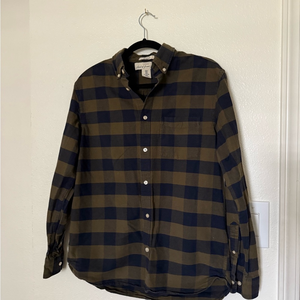 H&M Green and black Casual Button Down Shirt